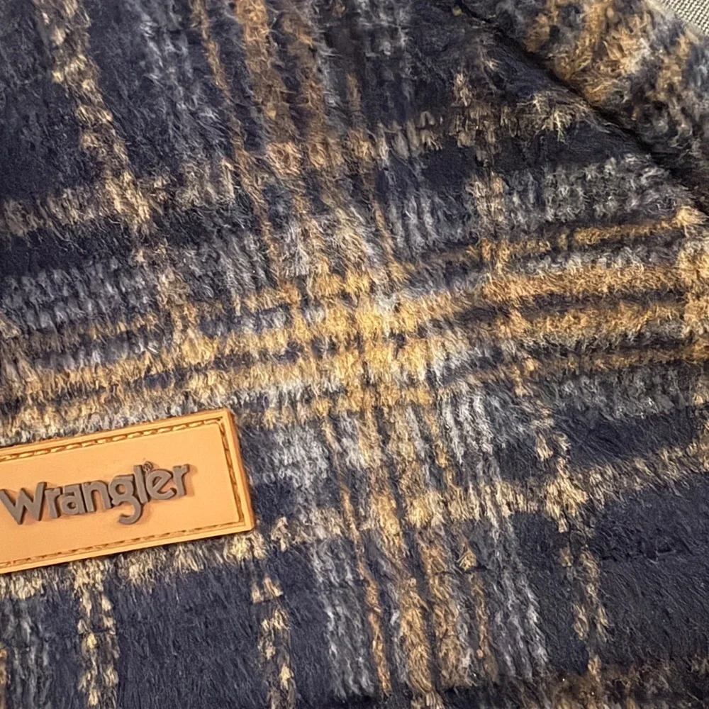 Wrangler Plaid Navy and Tan Men's Backpack